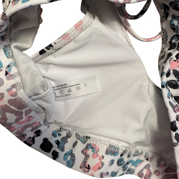 NWOT Shein | Pink & Black Animal Print High Waist Bikini Set Size Large - Picture 9 of 9